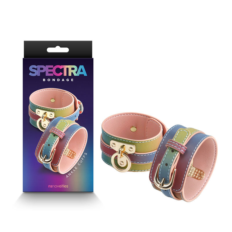 Spectra Bondage Ankle Cuffs - Rainbow - Rainbow Restraints - Just for you desires