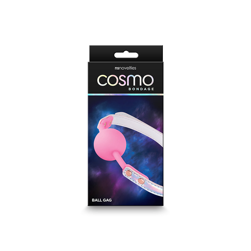 Cosmo Bondage Ball Gag - Rainbow - Metallic Rainbow/Pink Mouth Restraint - Just for you desires