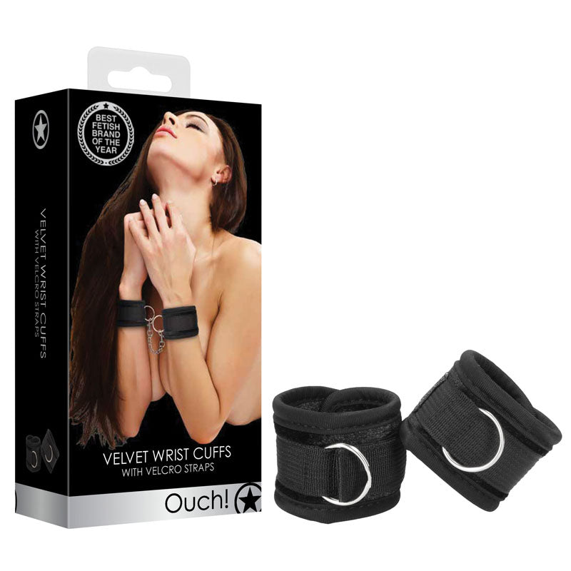 OUCH! Velvet & Velcro Adjustable Handcuffs - Just for you desires