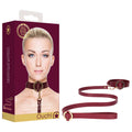 OUCH! Halo - Collar With Leash - Burgundy Restraint - Just for you desires