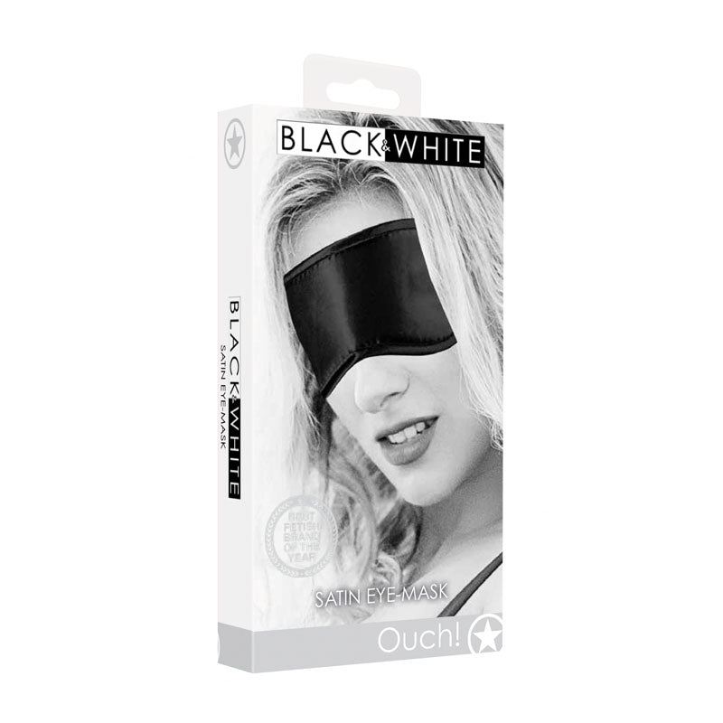 OUCH! Black & White Satin Eye-Mask - Black Eye Restraint - Just for you desires
