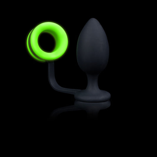 OUCH! Glow In The Dark Butt Plug with Cock Ring - Just for you desires