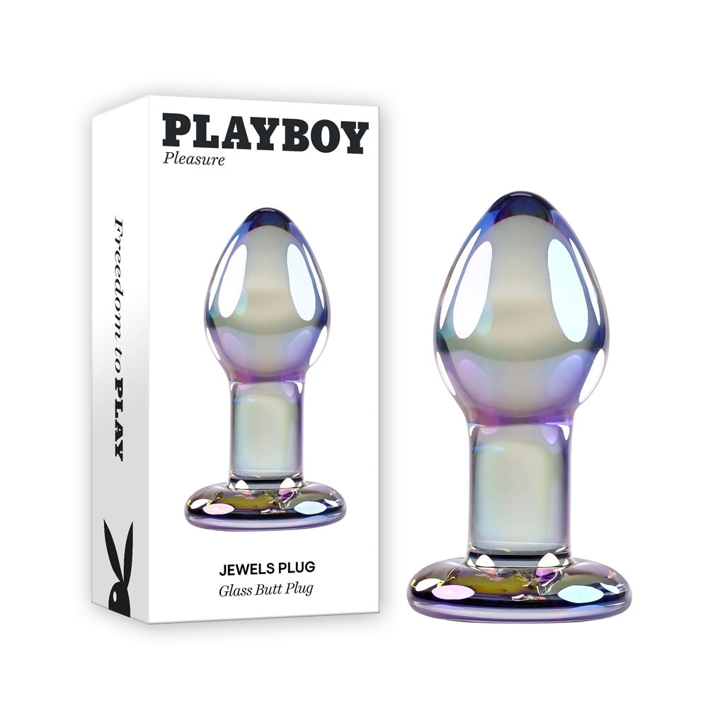Playboy Pleasure JEWELS PLUG - Clear Glass 8.5 cm Butt Plug - Just for you desires