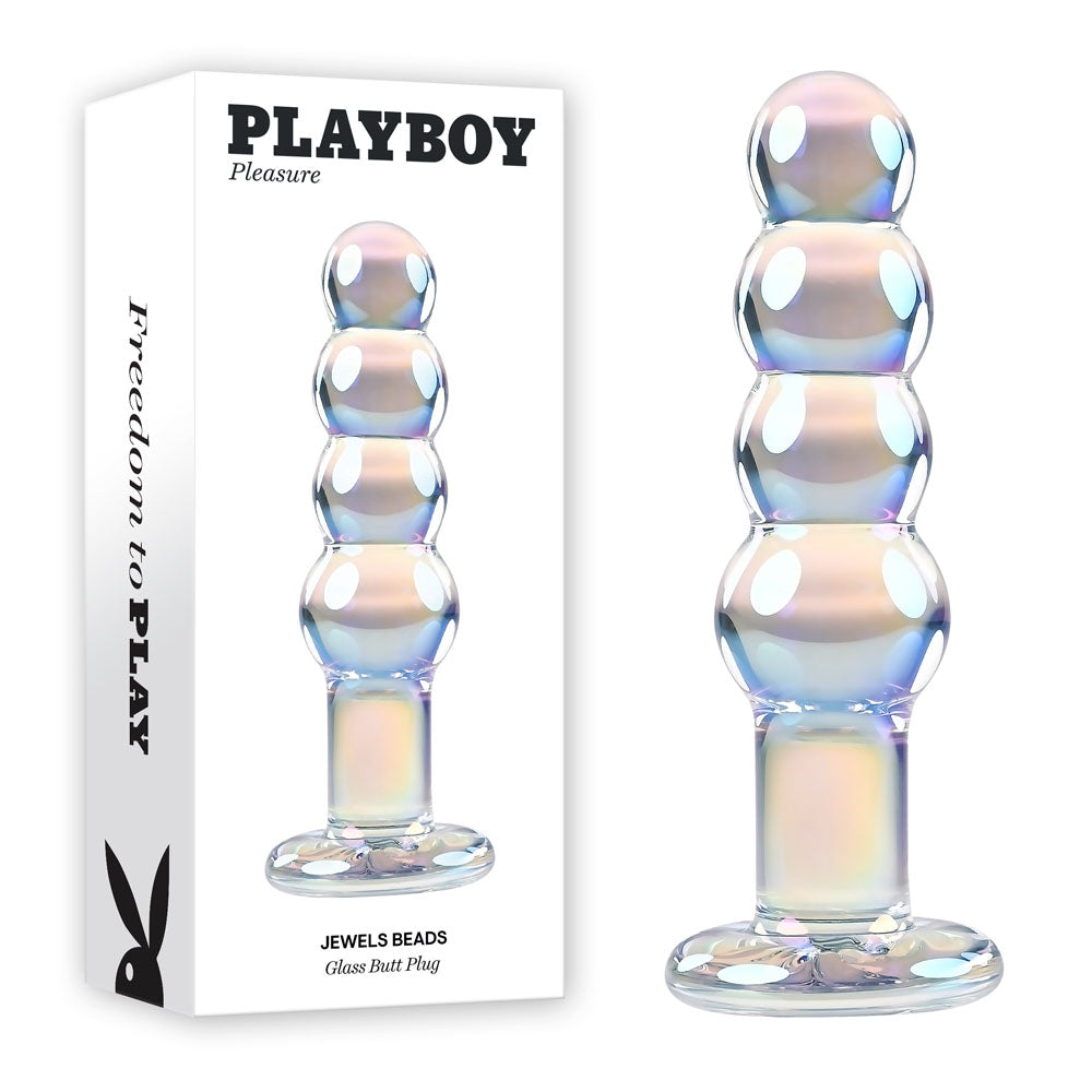 Playboy Pleasure JEWELS BEADS - Clear Glass 12 cm Anal Beads - Just for you desires