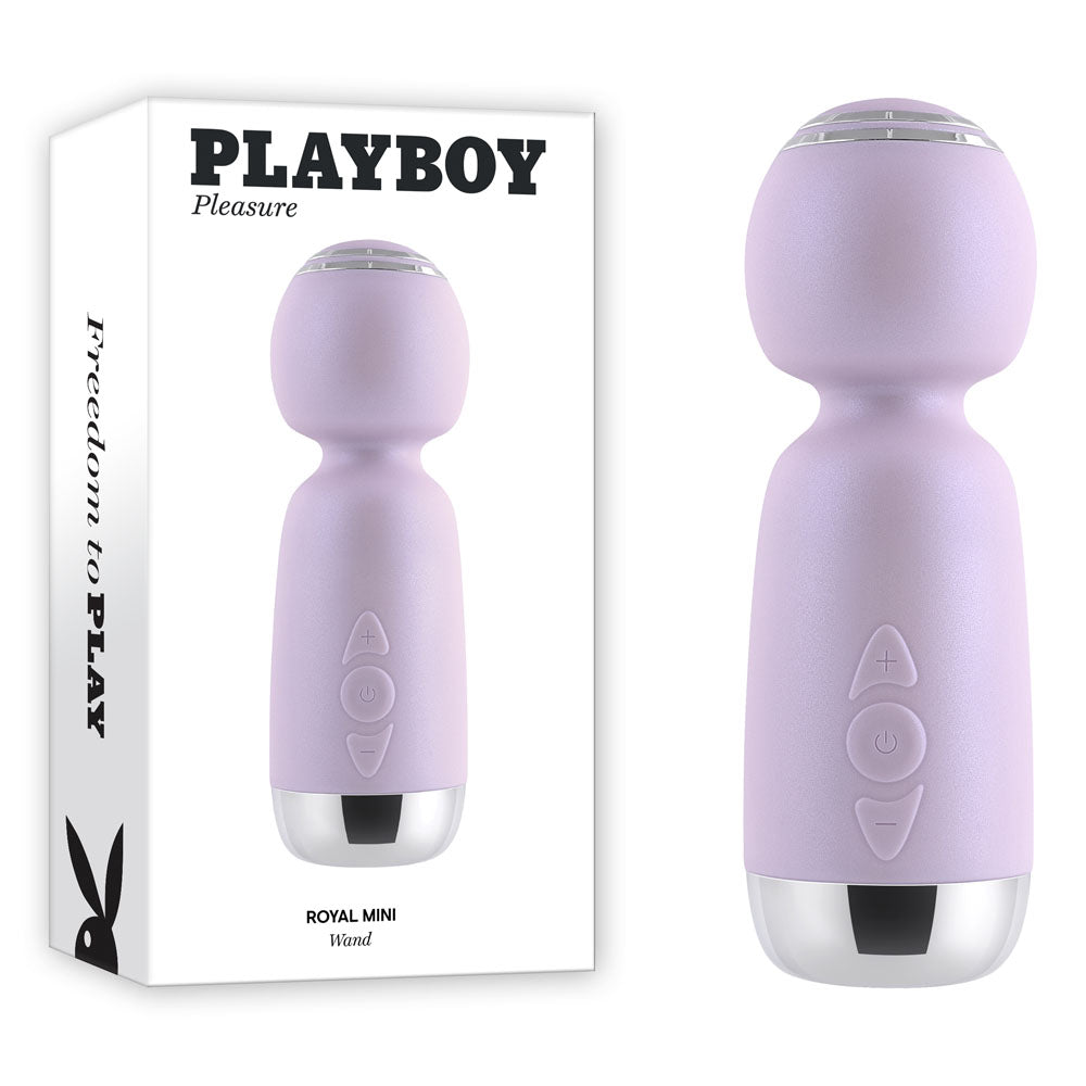 Playboy Pleasure ROYAL MINI - Lilac 12.5 cm USB Rechargeable Mini Wand Vibrator - Just for you desires