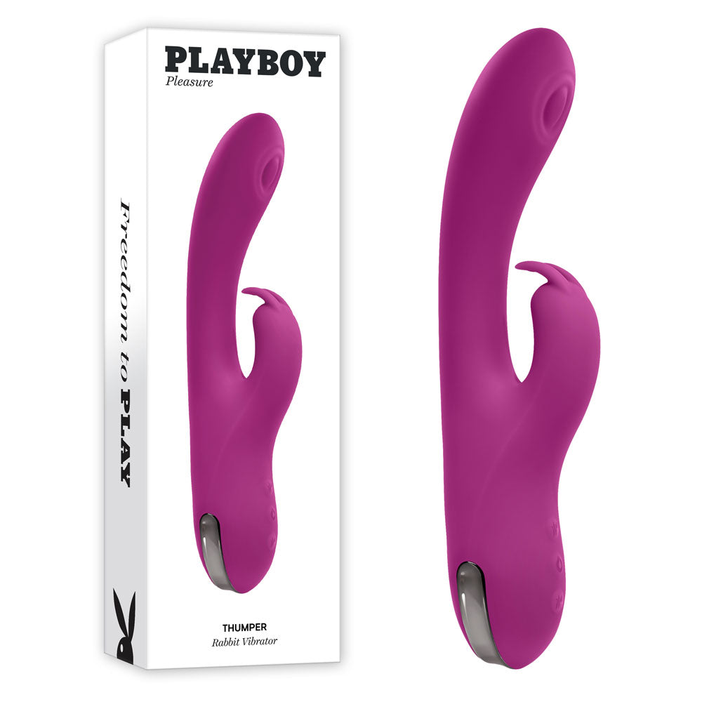 Playboy Pleasure THUMPER - Purple 21.9 cm USB Rechargeable Rabbit Vibrator - Just for you desires