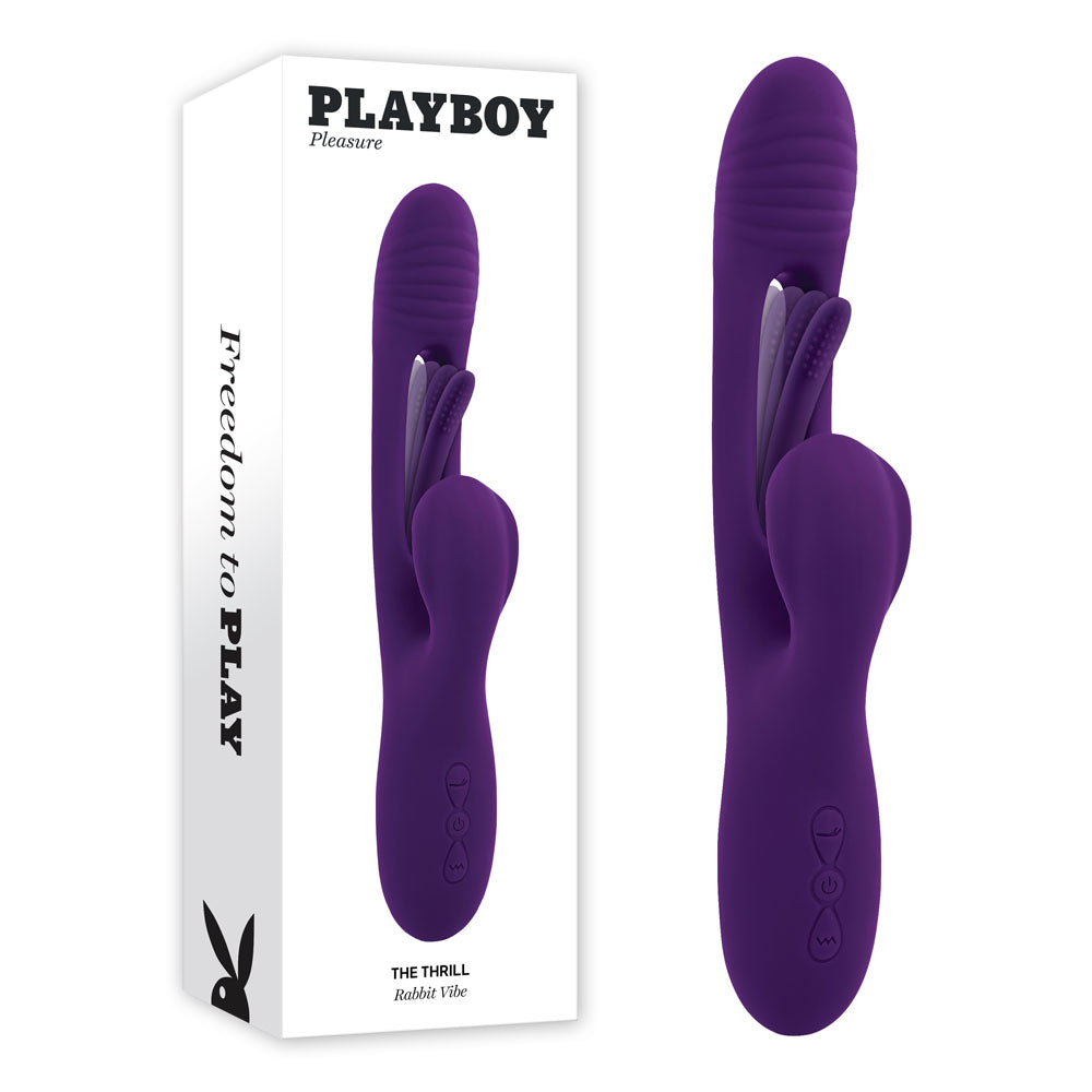 Playboy Pleasure THE THRILL - Purple 24.4 cm USB Rechargeable Rabbit Vibrator - Just for you desires
