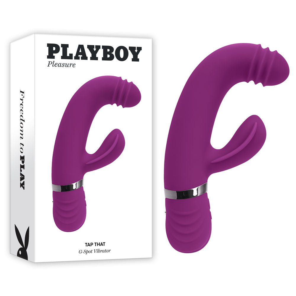 Playboy Pleasure TAP THAT - Purple 16.5 cm USB Rechargebale Rabbit Vibrator - Just for you desires