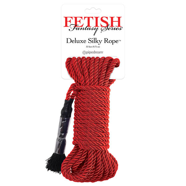 Fetish Fantasy Series Deluxe Silky Rope - Red Bondage Rope - 9.75 m Length - Just for you desires
