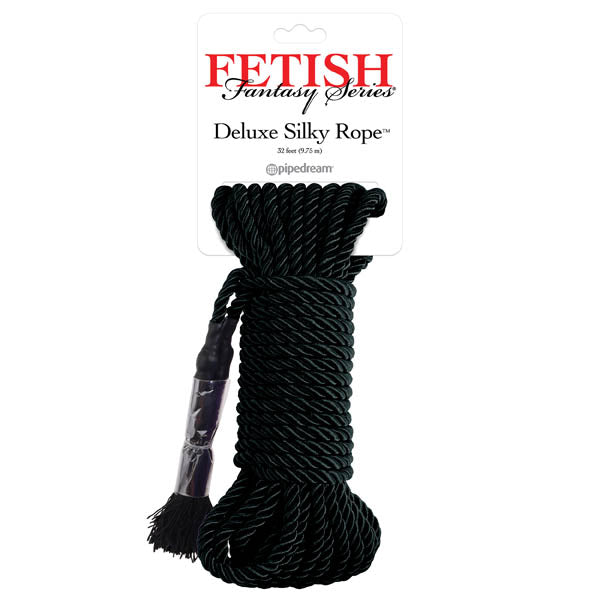 Fetish Fantasy Series Deluxe Silky Rope - Black Bondage Rope - 9.75 m Length - Just for you desires