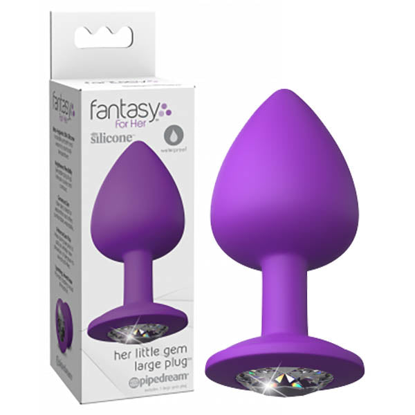 Fantasy For Her Little Gem Large Plug - Purple 9.6 cm Butt Plug with Jewel Base - Just for you desires