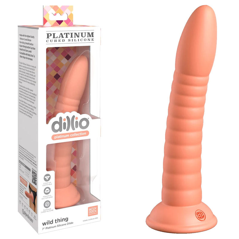 Dillio Platinum Wild Thing - Peach - Peach 17.8 cm (7'') Dong - Just for you desires