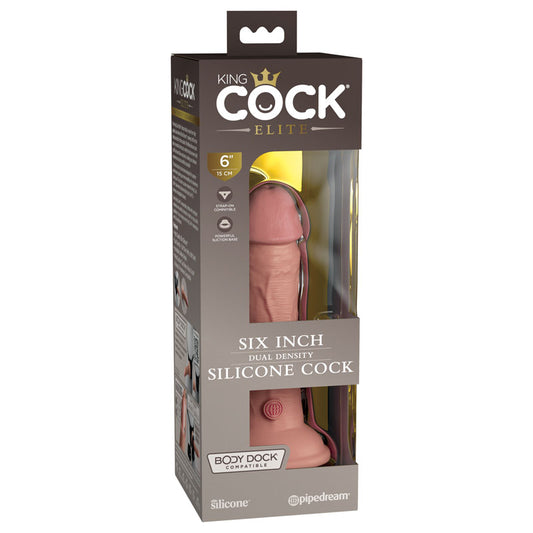 King Cock Elite 6'' Dual Density Cock - Flesh - Just for you desires