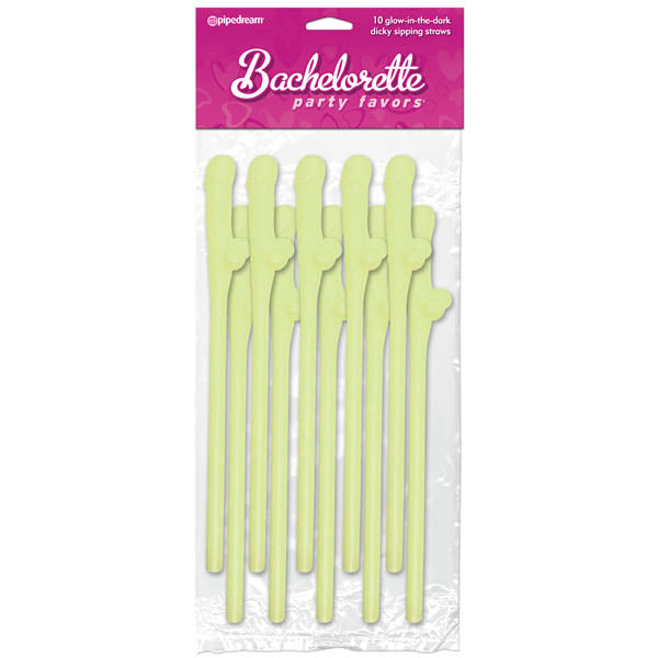 Bachelorette Party Favors - Dicky Sipping Straws - Glow in the Dark Straws - Set of 10 - Just for you desires