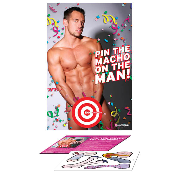 Bachelorette Party Favors Pin The Macho On The Man - Party Game - Just for you desires