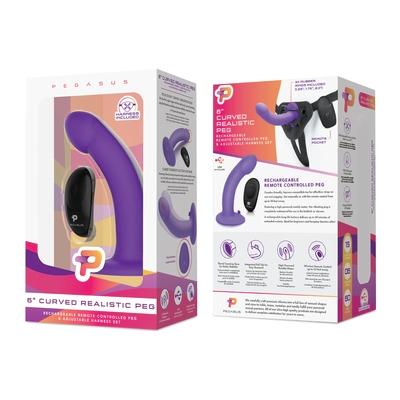 Pegasus 6" Wireless Remote Control Curved Realistic Peg With Harness - Just for you desires