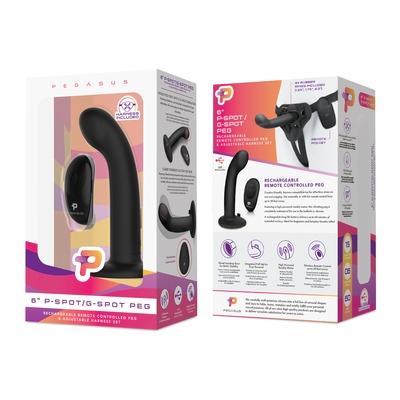 Pegasus 6" Wireless Remote Control P Spot / G Spot Peg With Harness - Just for you desires