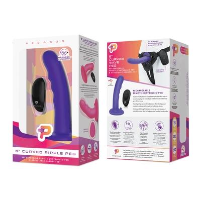 Pegasus 6" Wireless Remote Control Curved Wave Peg Harness - Just for you desires