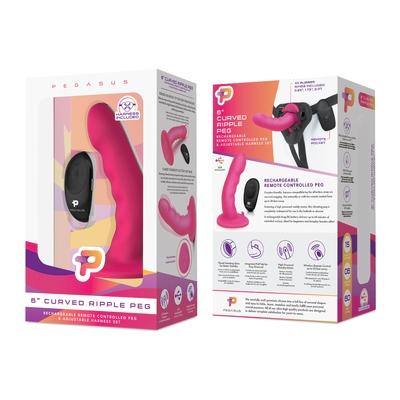 Pegasus 6" Wireless Remote Control Curved Ripple Peg With Harness - Just for you desires