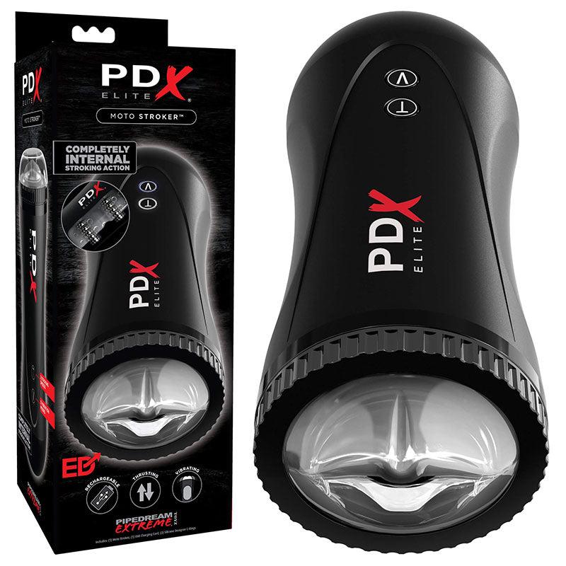 Pipedream Extreme Toyz Elite Moto Stroker - Black Powered Masturbator - Just for you desires