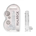 Real Rock 6"" / 15 Cm Realistic Dildo With Balls Transparent - Just for you desires