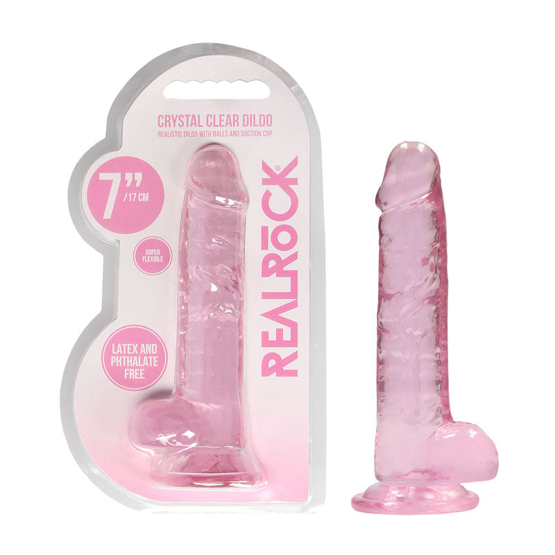 REALROCK 7'' Realistic Dildo With Balls - Pink 17.8 cm Dong - Just for you desires