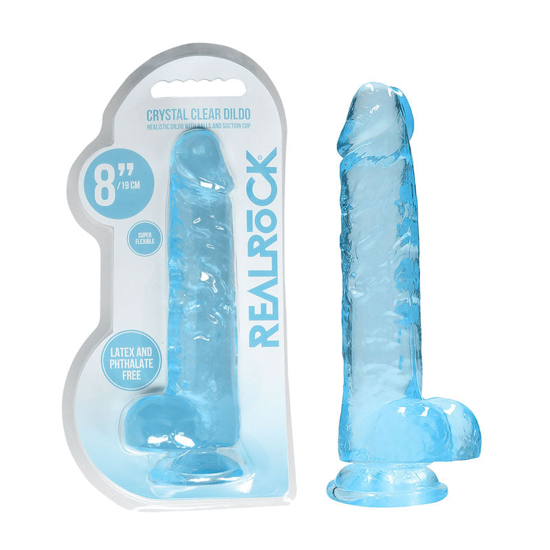 Real Rock 8"" / 21 Cm Realistic Dildo With Balls Blue - Just for you desires