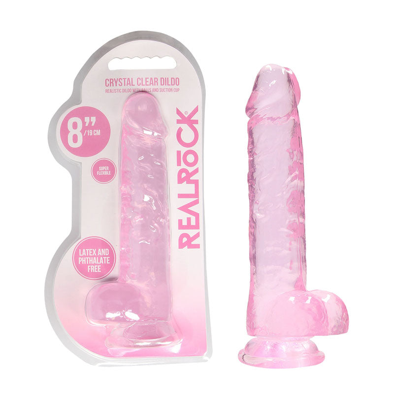 Real Rock 8"" / 21 Cm Realistic Dildo With Balls Pink - Just for you desires