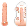 REALROCK 8'' Realistic Penis Extender with Rings - Flesh 20.3 cm Penis Extension Sleeve - Just for you desires