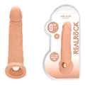 REALROCK 9'' Realistic Penis Extender with Rings - Flesh 22.9 cm Penis Extension Sleeve - Just for you desires