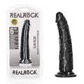 REALROCK Realistic Slim Dildo without Balls - 15.5 cm - Black 15.5 cm (6'') Dong - Just for you desires