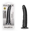 REALROCK Realistic Slim Dildo with Suction Cup - 20.5cm - Black 20.5 cm (8'') Dong - Just for you desires