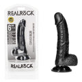 REALROCK Realistic Regular Curved Dong with Balls - 15.5 cm - Black 15.5 cm (6'') Dong - Just for you desires