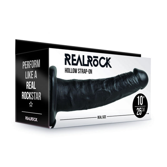 REALROCK Hollow Strap-on - 24.5 cm Black - Just for you desires