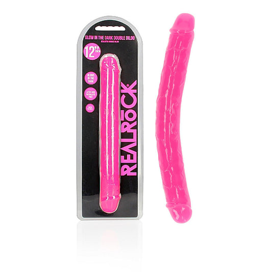 REALROCK 30 cm Double Dong Glow - Pink - Just for you desires