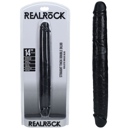 REALROCK 35cm Thick Double Dildo - Black - Just for you desires