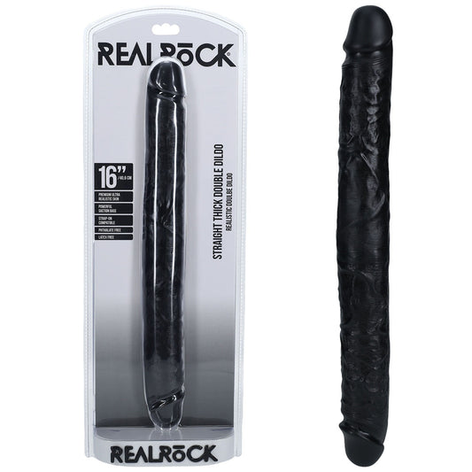 REALROCK 40cm Thick Double Dildo - Black - Just for you desires