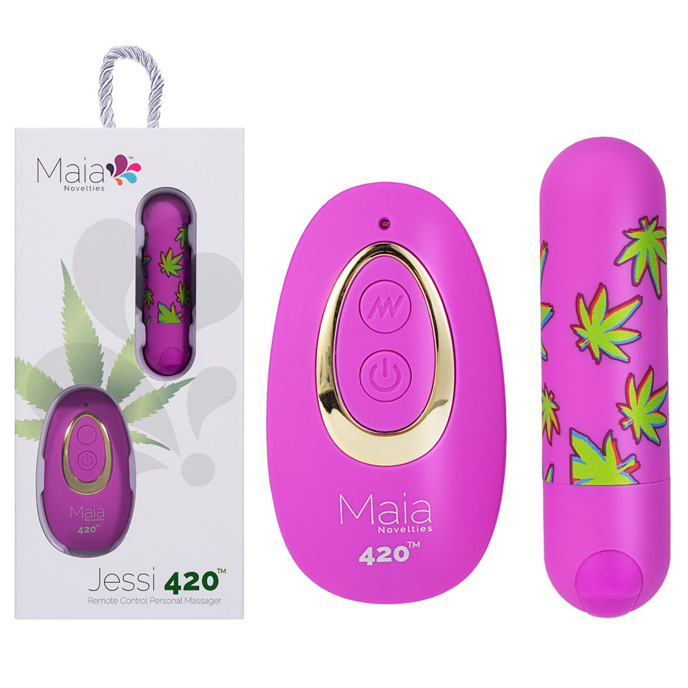 Maia JESSI 420 Remote - Purple 7.6 cm USB Rechargeable Bullet with Wireless Remote - Just for you desires