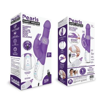 Rabbit Essentials Rechargeable Pleasure Pearls Rabbit Purple - Just for you desires