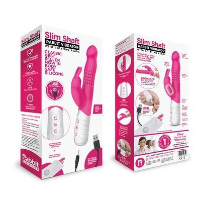 Rabbit Essentials Rechargeable Slim Shaft Rabbit Hot Pink - Just for you desires