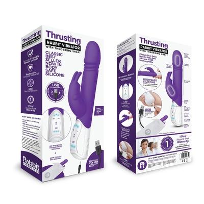 Rabbit Essentials Rechargeable Thrusting Rabbit Hot Purple - Just for you desires