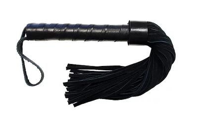 Black Suede Flogger With Leather Handle - Just for you desires