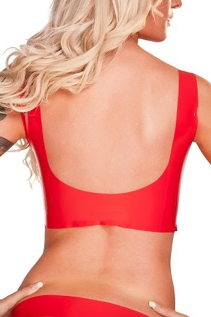 Saxenfelt Latex Top Ouvert Red X Large - Just for you desires