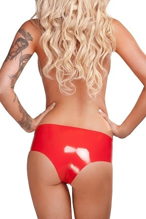 Saxenfelt Latex Crotchless Ladies Hipster Brief Red Large - Just for you desires