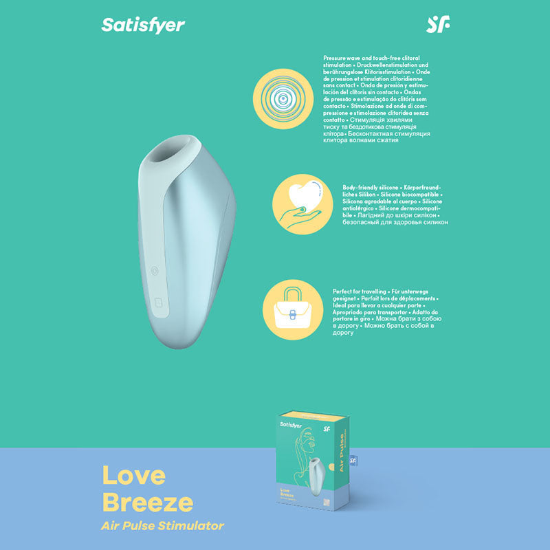 Satisfyer Love Breeze - Touch-Free USB-Rechargeable Clitoral Stimulator with Vibration - Just for you desires