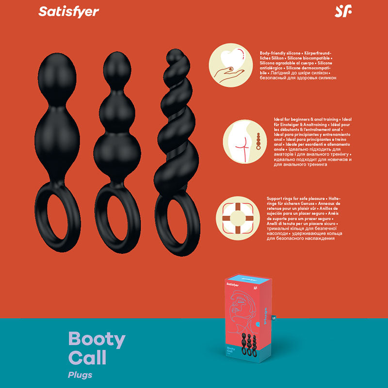 Satisfyer Booty Call - Black Butt Plugs - Set of 3 - Just for you desires