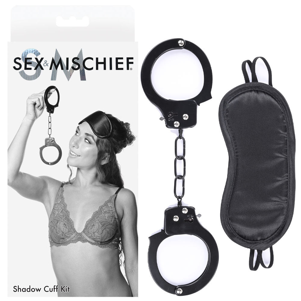 Sex & Mischief Shadow Cuff Kit - Black - 2 Piece Set - Just for you desires