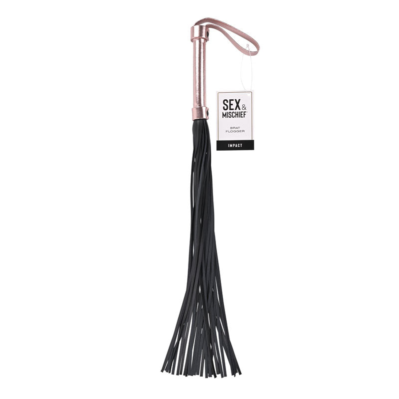 Sex & Mischief Brat Flogger - Rose Gold/Black Flogger - Just for you desires