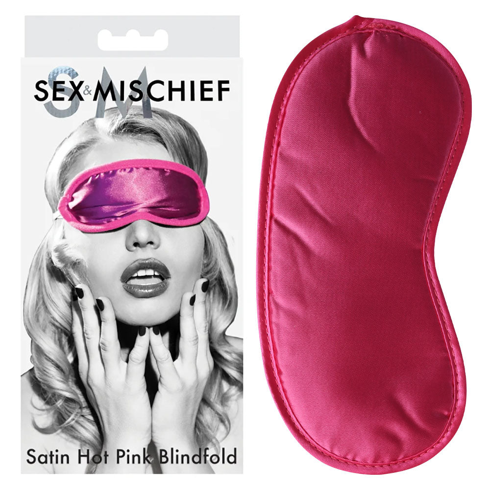 Sex & Mischief Satin Blindfold Hot Pink - Hot Pink Blindfold - Just for you desires