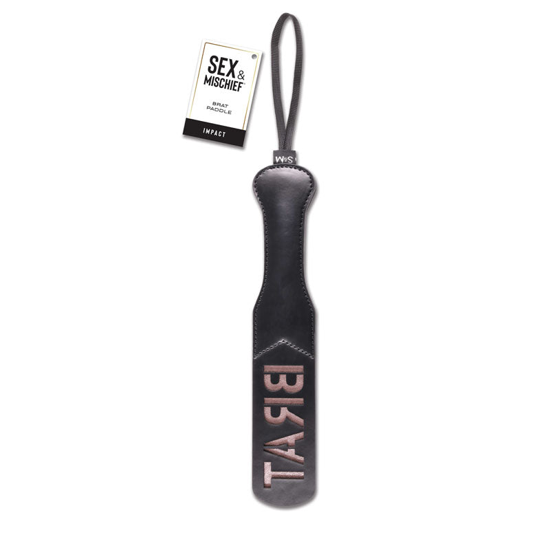 Sex & Mischief Brat Paddle - Black Spanking Paddle - Just for you desires
